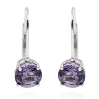 Boucles d'oreilles en argent et Quartz Myrtille