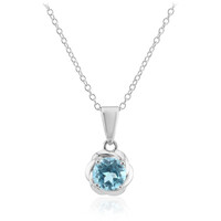 Collier en argent et Topaze bleu ciel