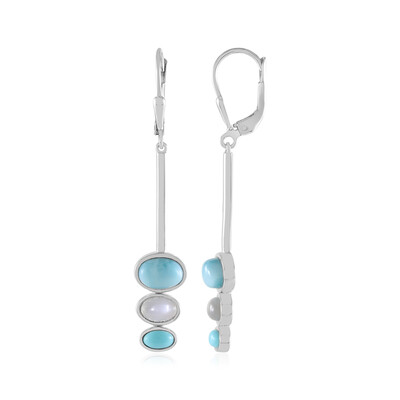 Boucles d'oreilles en argent et Larimar (KM by Juwelo)