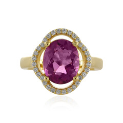 Bague en argent et Fluorite rose du Mexique