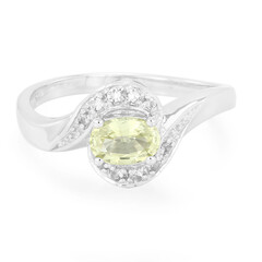 Bague en argent et Chrysobéryl du Brésil