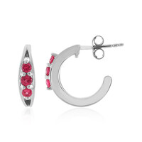 Boucles d'oreilles en argent et Spinelle rose