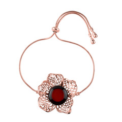 Bracelet en argent et Ambre cerise de la Baltique 
