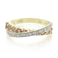 Bague en or et Saphir Padparadscha non chauffé