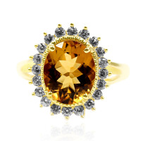 Bague en argent et Scapolite cognac