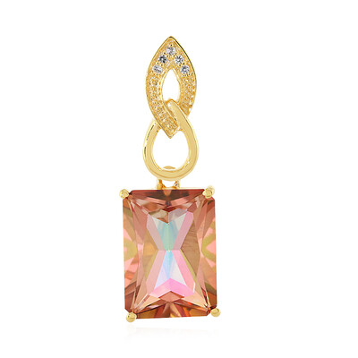 Pendentif en argent et Topaze mystique couleur pêche