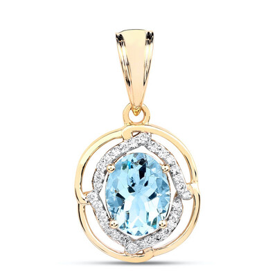 Pendentif en or et Aigue-Marine AAA