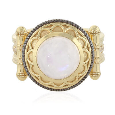 Bague en argent et Pierre de Lune arc-en-ciel (Memories by Vincent)