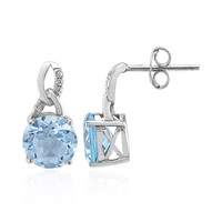 Boucles d'oreilles en argent et Topaze bleu ciel