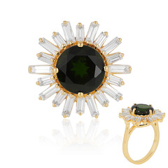 Bague en argent et Diopside de Russie