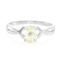 Bague en argent et Kunzite jaune canari