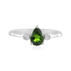 Bague en argent et Diopside de Russie