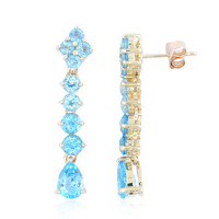 Boucles d'oreilles en or et Topaze bleu Suisse