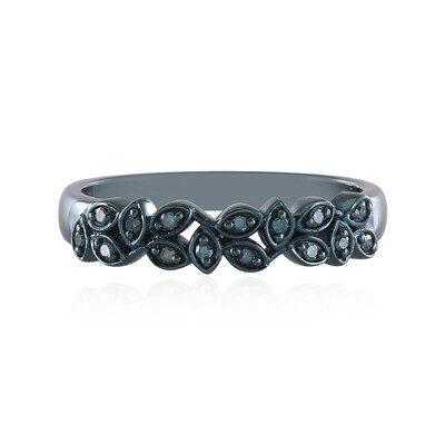 Bague en argent et Diamant bleu I2