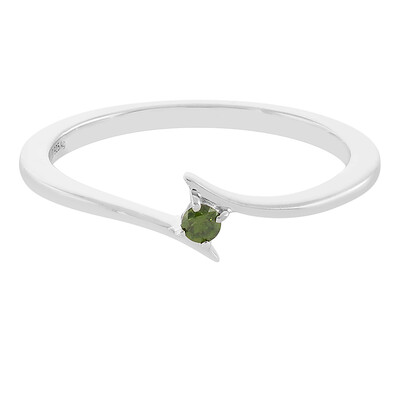 Bague en argent et Diamant vert I3