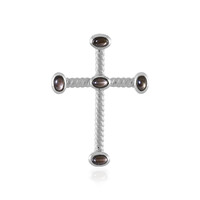 Pendentif en argent et Saphir étoilé noir