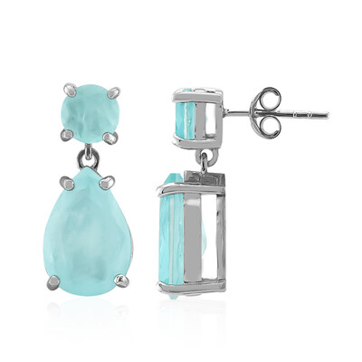 Boucles d'oreilles en argent et Quartz bleu pastel