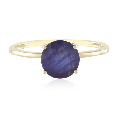 Bague en or et Saphir bleu de Madagascar