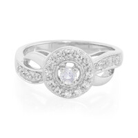 Bague en argent et Pierre de Lune arc-en-ciel