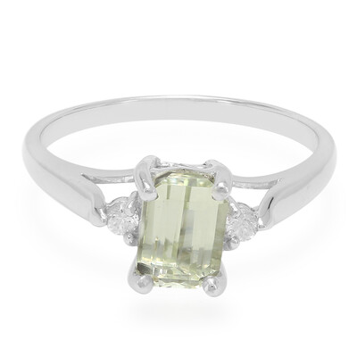 Bague en argent et Kunzite jaune canari