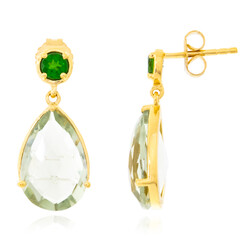Boucles d'oreilles en argent et Améthyste verte