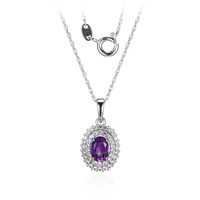 Collier en argent et Améthyste de Zambie