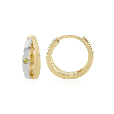 Boucles d'oreilles en argent et Diamant jaune I2