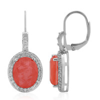 Boucles d'oreilles en argent et Quartz pastel orange