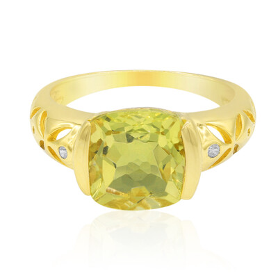 Bague en argent et Citrine jaune citron