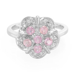 Bague en argent et Saphir rose de Ceylan