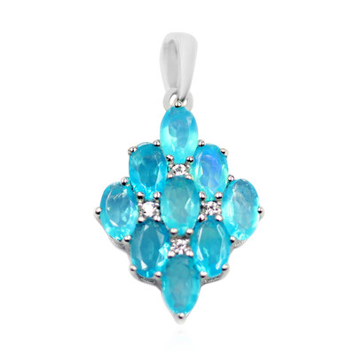 Pendentif en argent et Opale bleu Caraïbes