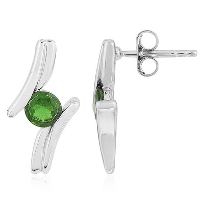 Boucles d'oreilles en argent et Diopside de Russie
