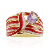 Bague en argent et Améthyste Rose de France