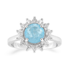 Bague en argent et Quartz bleu pastel