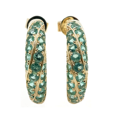 Boucles d'oreilles en or et Emeraude de Zambie AAA (de Melo)