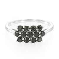 Bague en argent et Spinelle noir