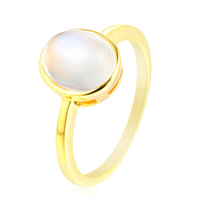 Bague en argent et Pierre de lune de Tanzanie