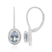 Boucles d'oreilles en argent et Tanzanite non chauffée