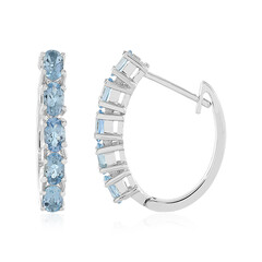 Boucles d'oreilles en argent et Aigue-marine