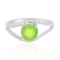 Bague en argent et Opale verte du Brésil