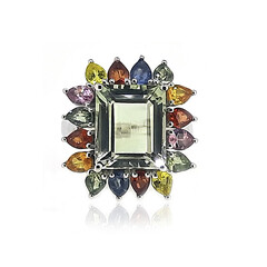 Bague en argent et Améthyste verte