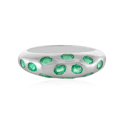 Bague en argent et Emeraude d'Ethiopie (SAELOCANA)
