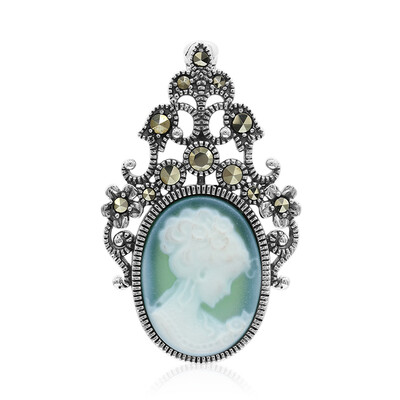 Pendentif en argent et Agate verte