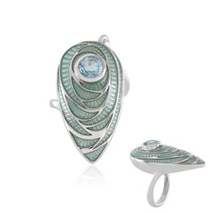 Bague en argent et Topaze bleu ciel (Adela Silber)