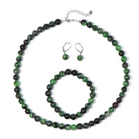 Parure en argent et Rubis Zoïsite