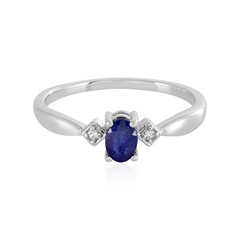 Bague en argent et Saphir bleu de Madagascar