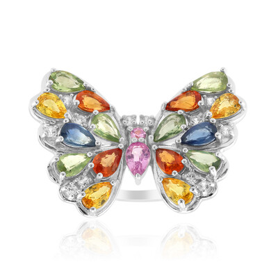 Bague en argent et Saphir vert