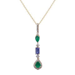 Collier en or et Emeraude de Zambie AAA (CIRARI)