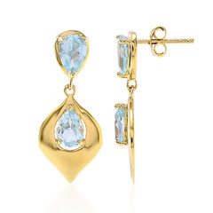 Boucles d'oreilles en argent et Topaze bleu ciel