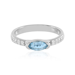 Bague en argent et Aigue-marine Ofiki